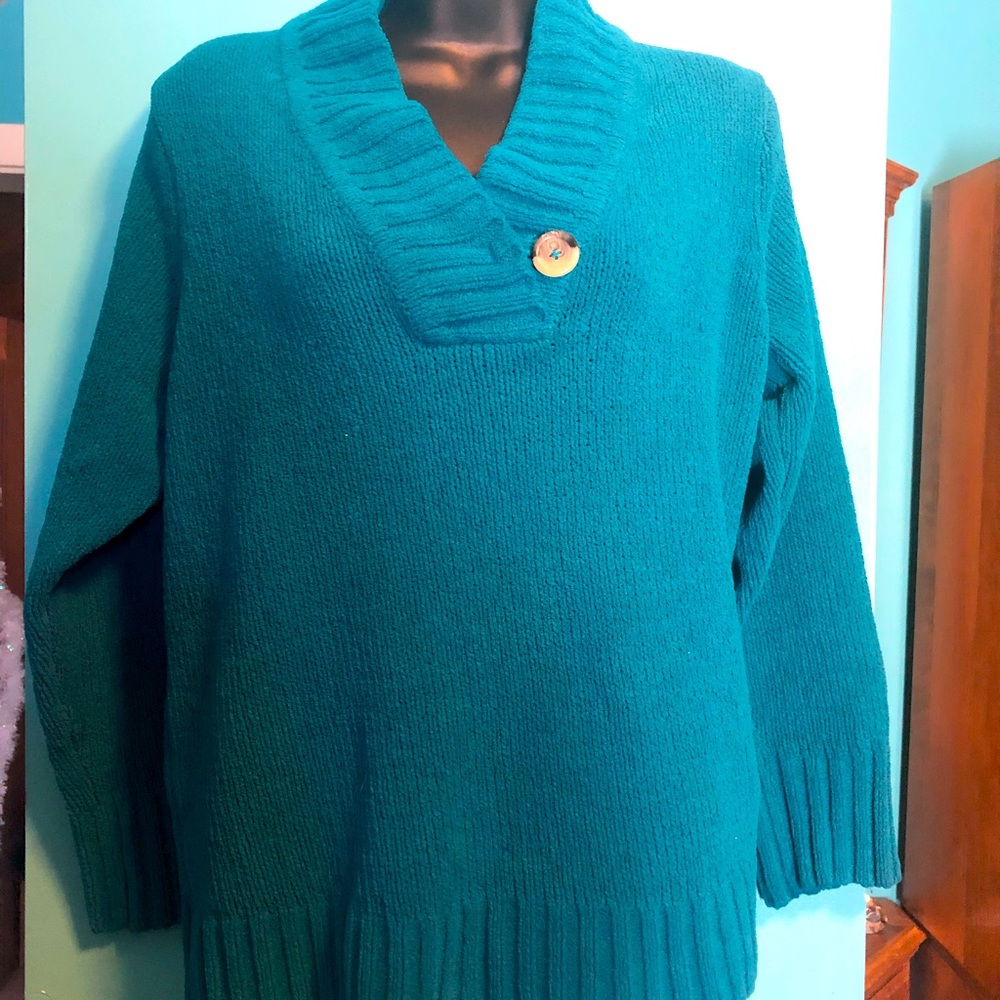 Carol Reed. Ladies M teal sweater
